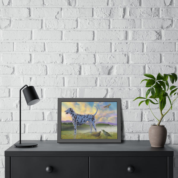 Dalmatian with Birds Framed Paper Posters