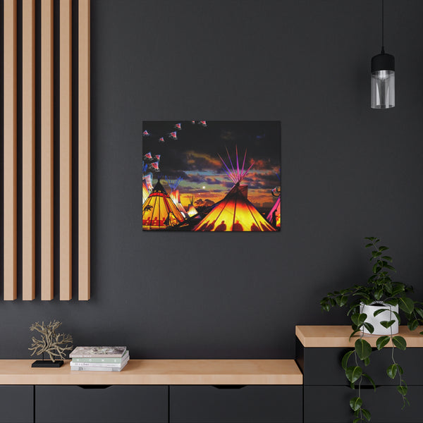 Glowing Teepees Canvas Gallery Wraps
