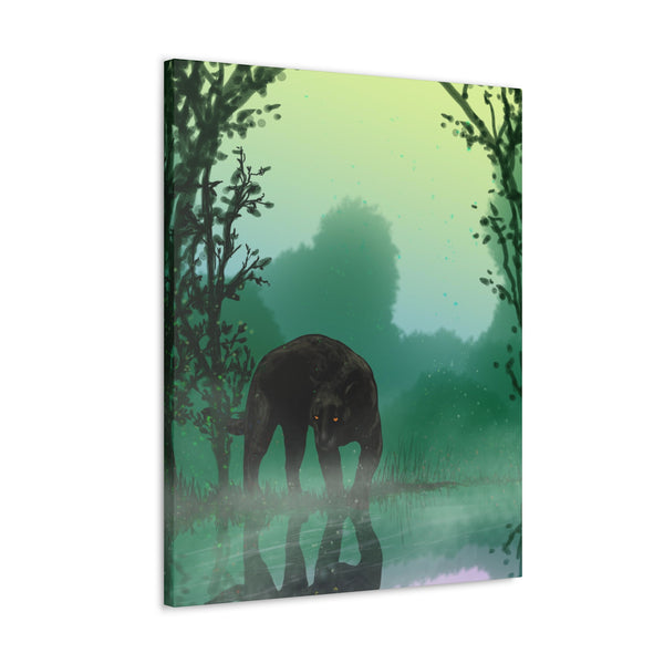 Black Panther with Reflection  Canvas Gallery Wraps