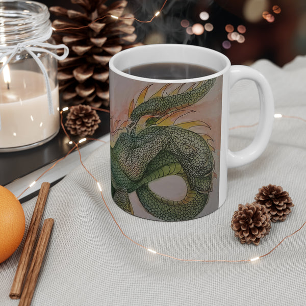 Doodle Dragon Ceramic Mug 11oz