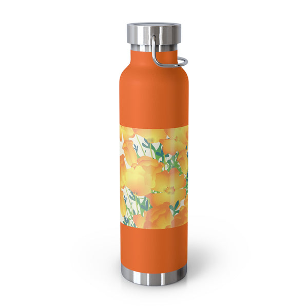 Poppies Copper Vacuum Insulated Bottle, 22oz