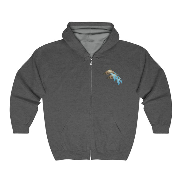 Dolphin Love Unisex Heavy Blend™ Full Zip Hooded Sweatshirt