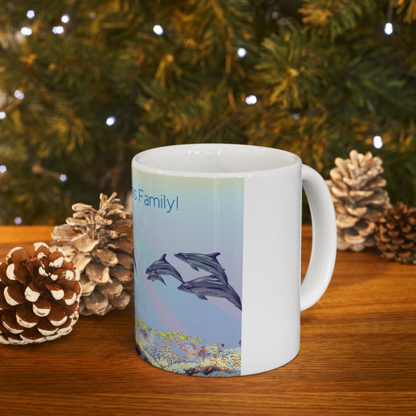 Dolphin Family Ceramic Mug 11oz