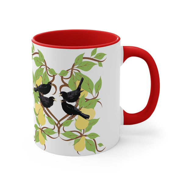 Four Colly Birds of Christmas Accent Coffee Mug, 11oz
