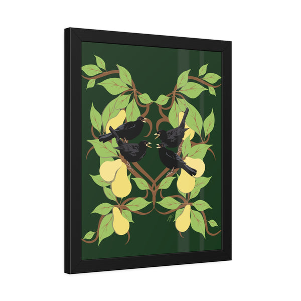 Four Colly Birds Framed Paper Posters