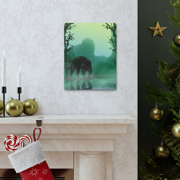 Black Panther with Reflection  Canvas Gallery Wraps