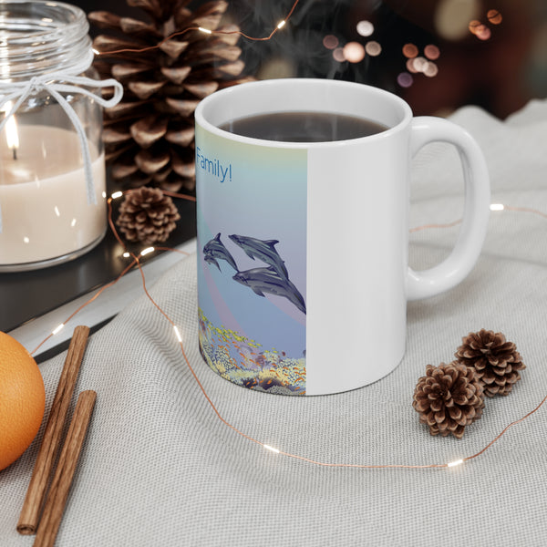 Dolphin Family Ceramic Mug 11oz