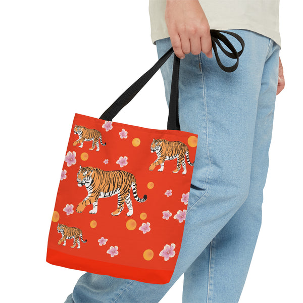 Bengal Tiger Red Tote Bag