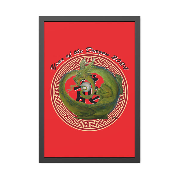 Red Lunar Dragon Framed Paper Posters