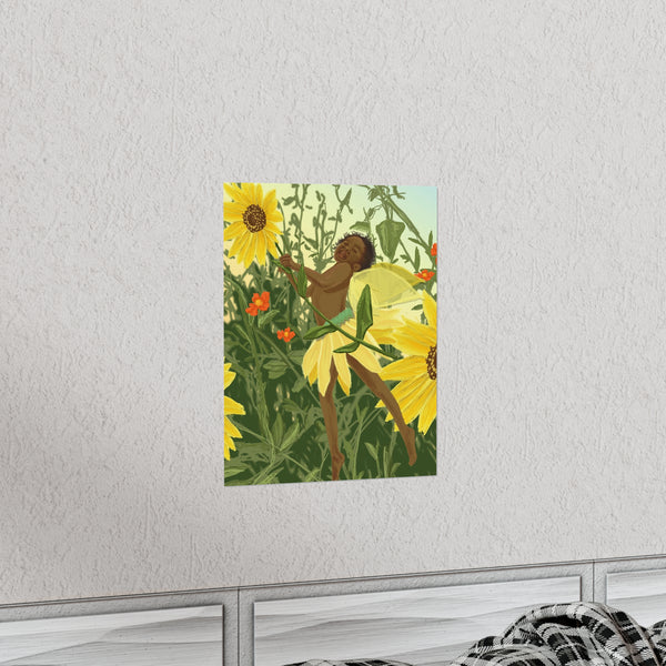 Sunflower Fairy Premium Matte vertical posters
