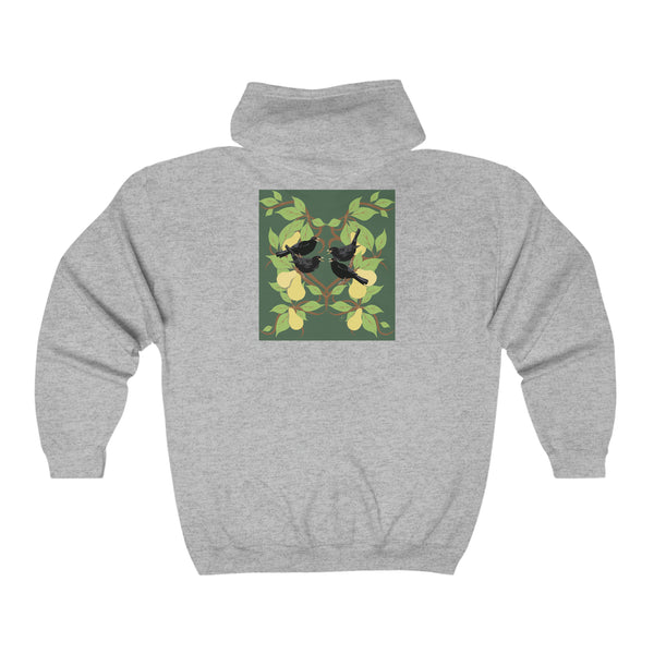 Four Colly Birds of Christmas Unisex Heavy Blend™ Full Zip Hooded Sweatshirt