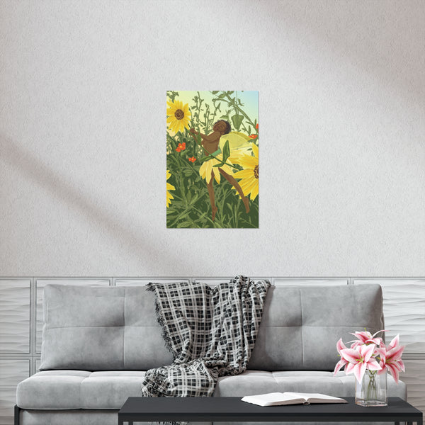 Sunflower Fairy Premium Matte vertical posters