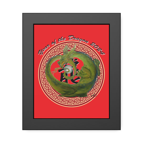 Red Lunar Dragon Framed Paper Posters