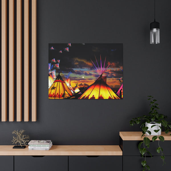 Glowing Teepees Canvas Gallery Wraps