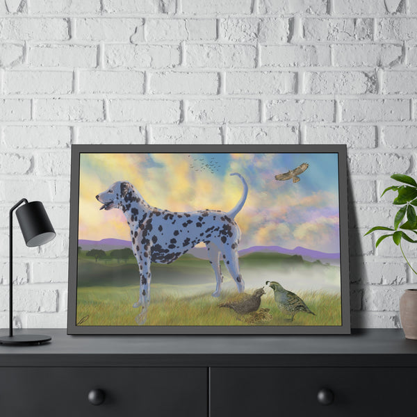Dalmatian with Birds Framed Paper Posters