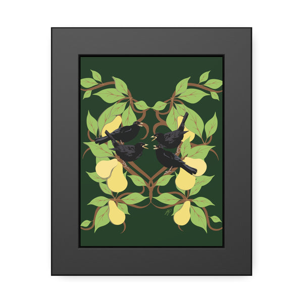 Four Colly Birds Framed Paper Posters