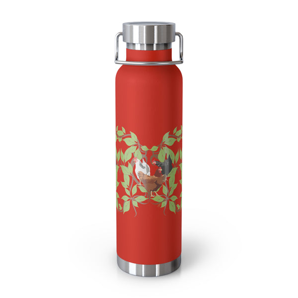 Three French Hens Copper Vacuum Insulated Bottle, 22oz
