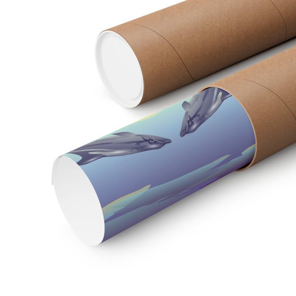 Dolphin Love Premium Matte vertical posters