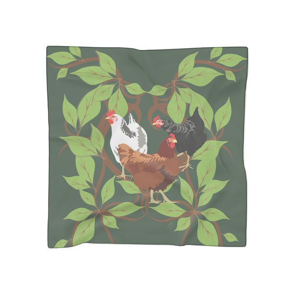 Three French Hens Poly Scarf
