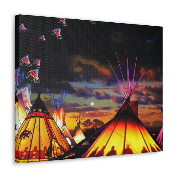 Glowing Teepees Canvas Gallery Wraps