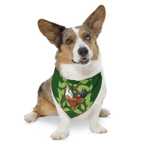 Three French Hens Pet Bandana Collar