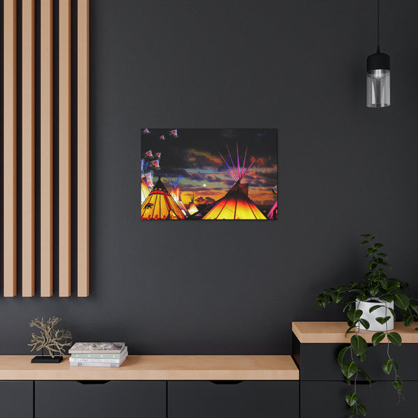 Glowing Teepees Canvas Gallery Wraps