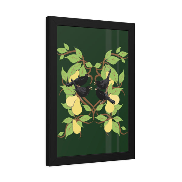 Four Colly Birds Framed Paper Posters