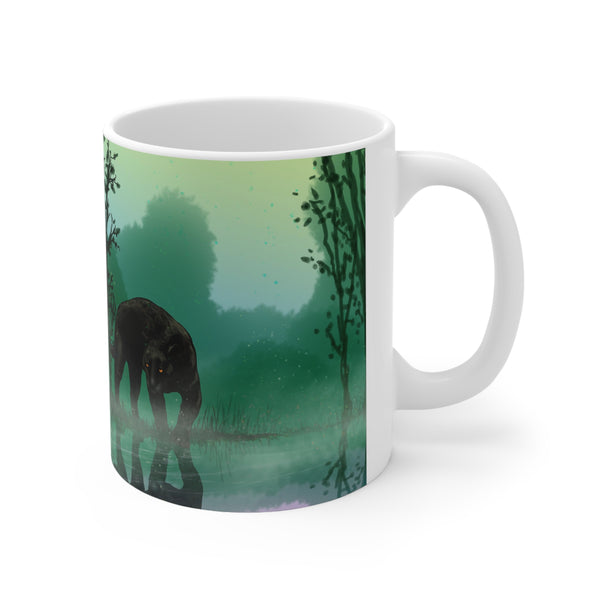 Black Panther with Reflection Ceramic Mug 11oz