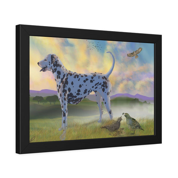 Dalmatian with Birds Framed Paper Posters