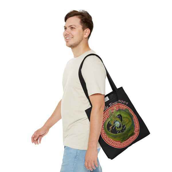 Black Lunar Dragon Tote Bag