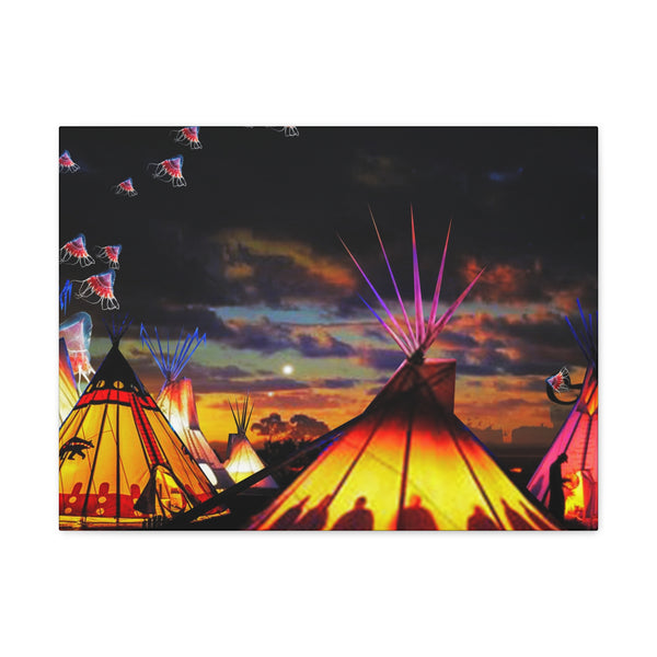 Glowing Teepees Canvas Gallery Wraps