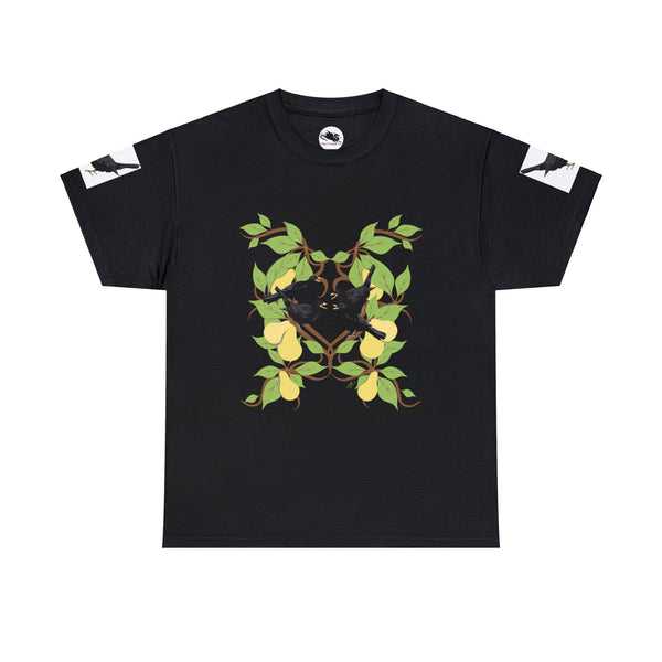 Four Colly Birds of Christmas Unisex Heavy Cotton Tee