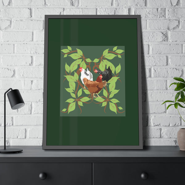 Three French Hens Framed Paper Posters
