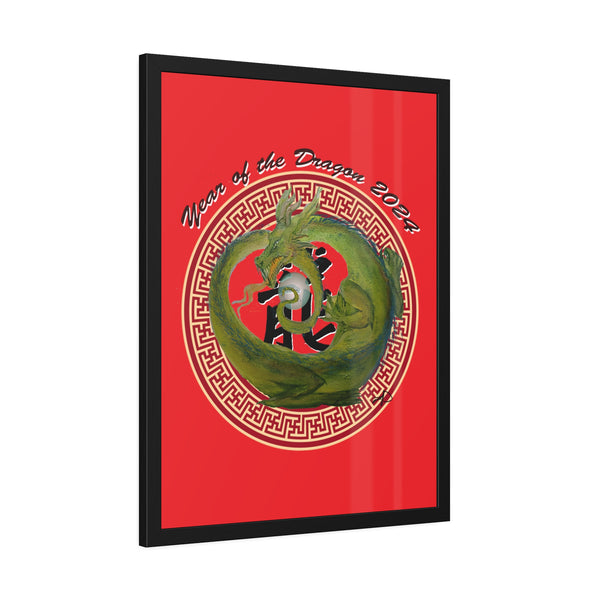 Red Lunar Dragon Framed Paper Posters