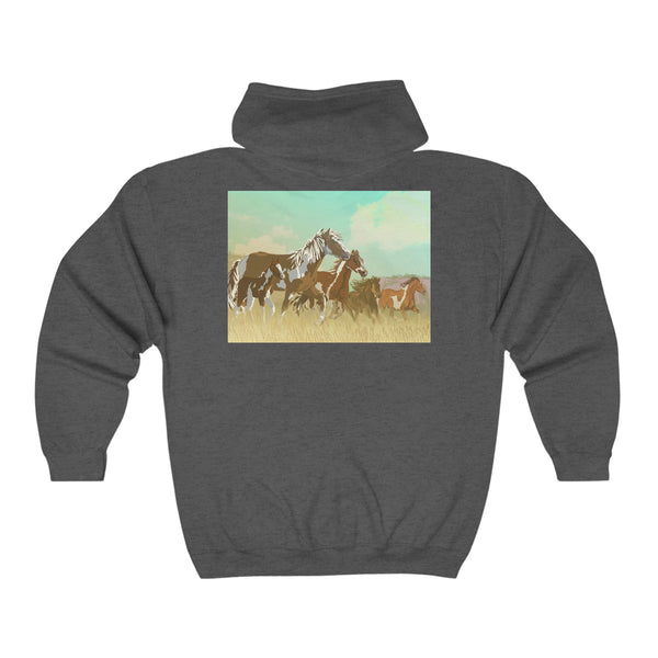 Mustangs Unisex Heavy Blend™ Full Zip Hooded Sweatshirt