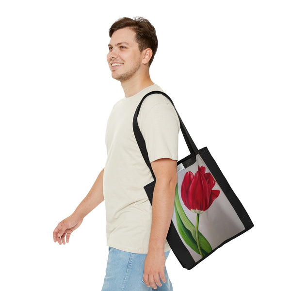 Red Tulip AOP Tote Bag