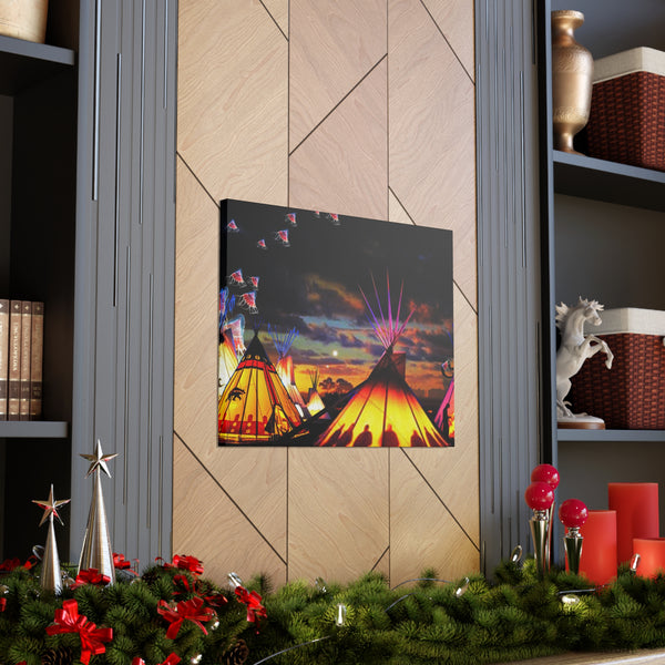 Glowing Teepees Canvas Gallery Wraps