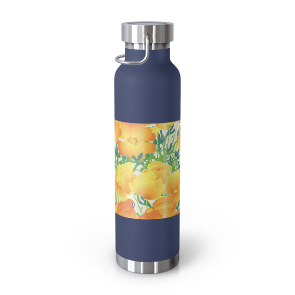 Poppies Copper Vacuum Insulated Bottle, 22oz