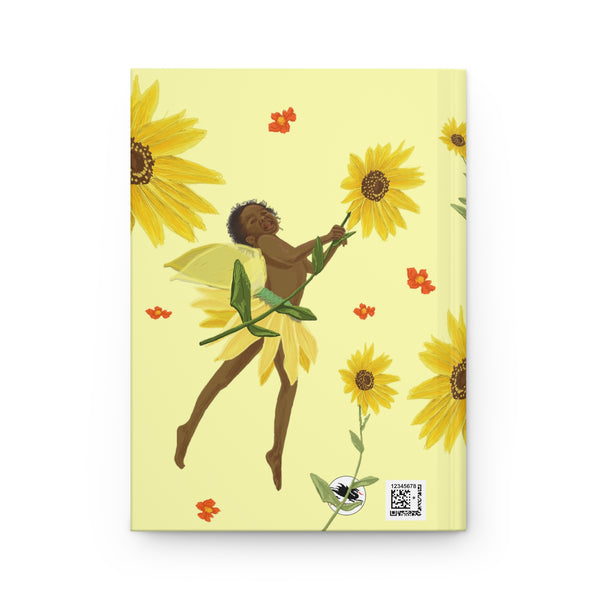 Sunflower Fairy Yellow Hardcover Journal Matte
