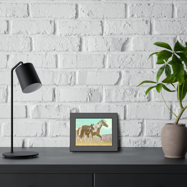 Mare and Colt Mustang Framed Paper Posters