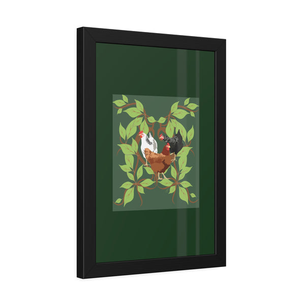 Three French Hens Framed Paper Posters
