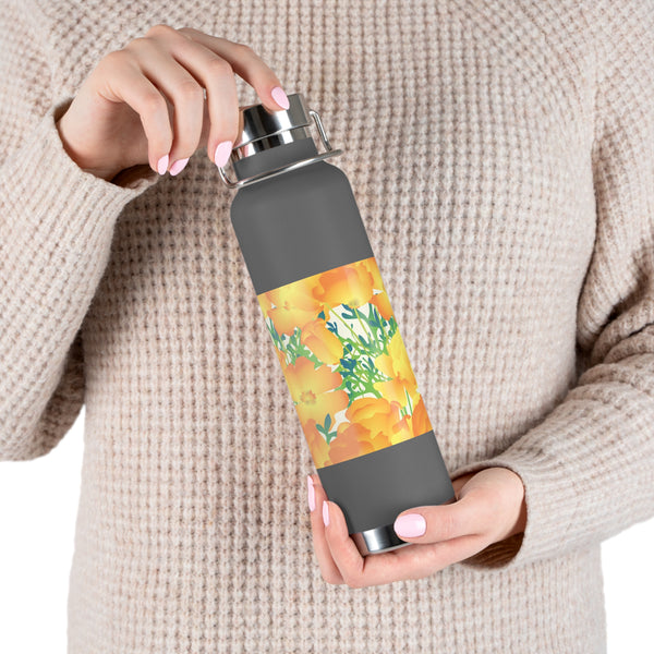 Poppies Copper Vacuum Insulated Bottle, 22oz