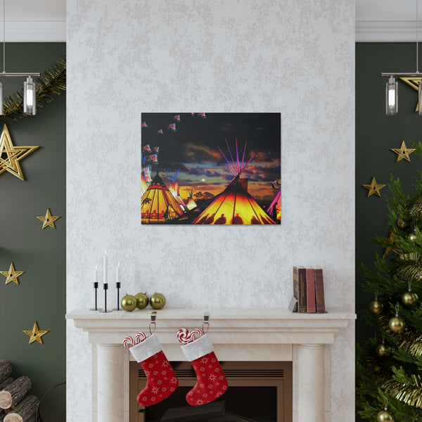 Glowing Teepees Canvas Gallery Wraps