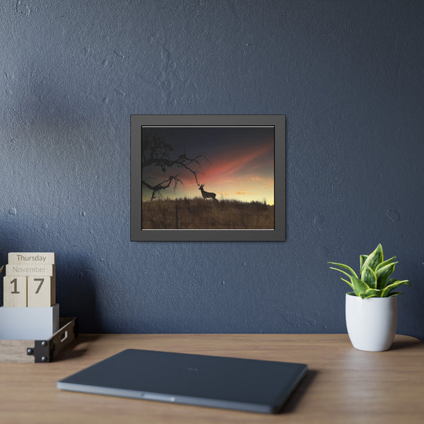 Deer at Sunrise Framed Paper Posters