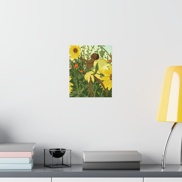 Sunflower Fairy Premium Matte vertical posters