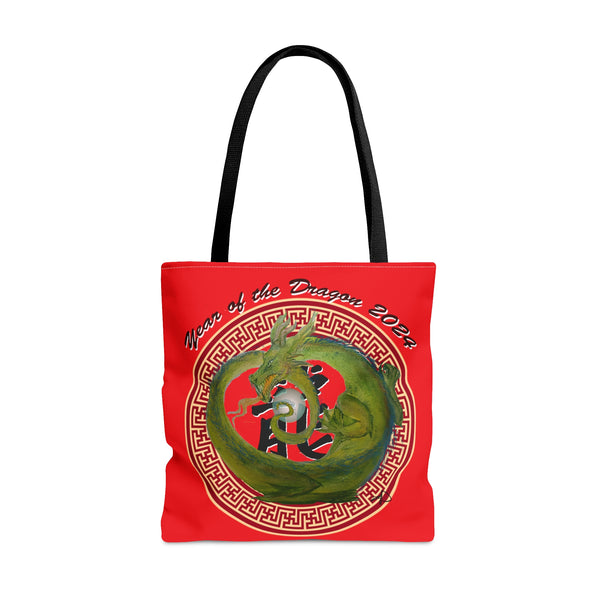 Red Lunar Dragon Tote Bag