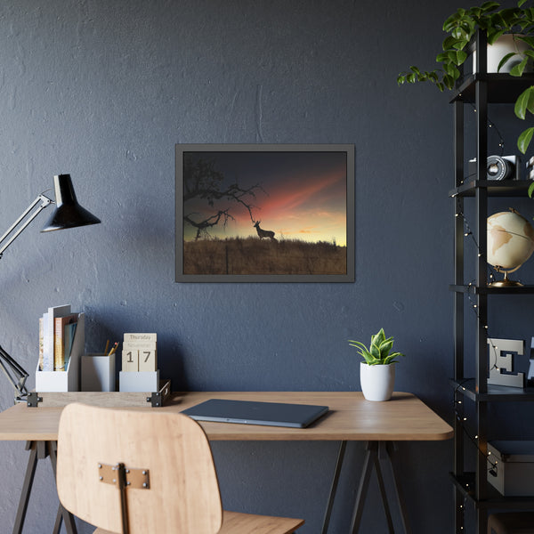 Deer at Sunrise Framed Paper Posters