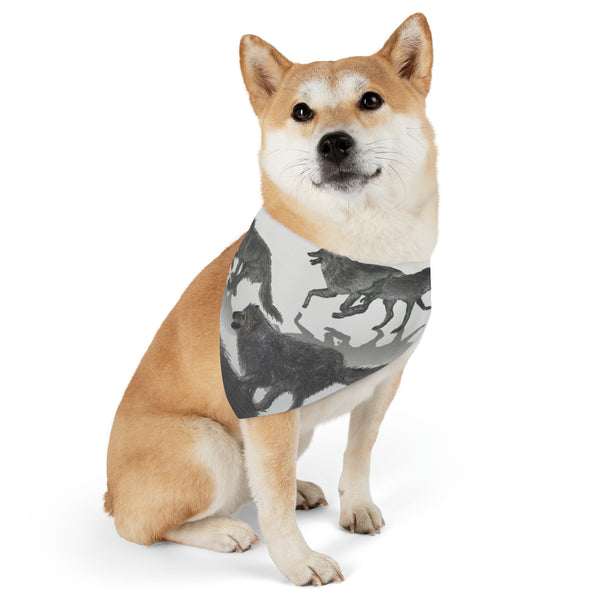 Running Wolves Pet Bandana Collar