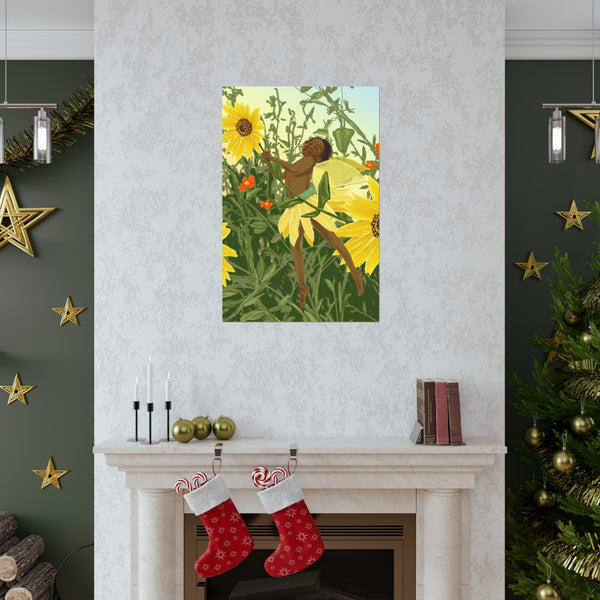 Sunflower Fairy Premium Matte vertical posters