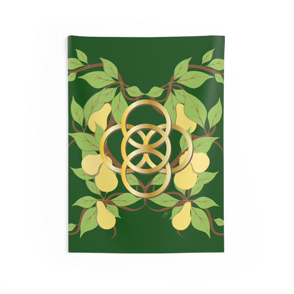 Five Golden Rings of Christmas Indoor Wall Tapestries